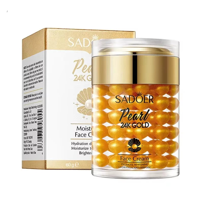 24K Golden Pearl Collagen Face Cream Moisturizing Brightening Hydrating Firming Facial Cream Face Skin Care Products