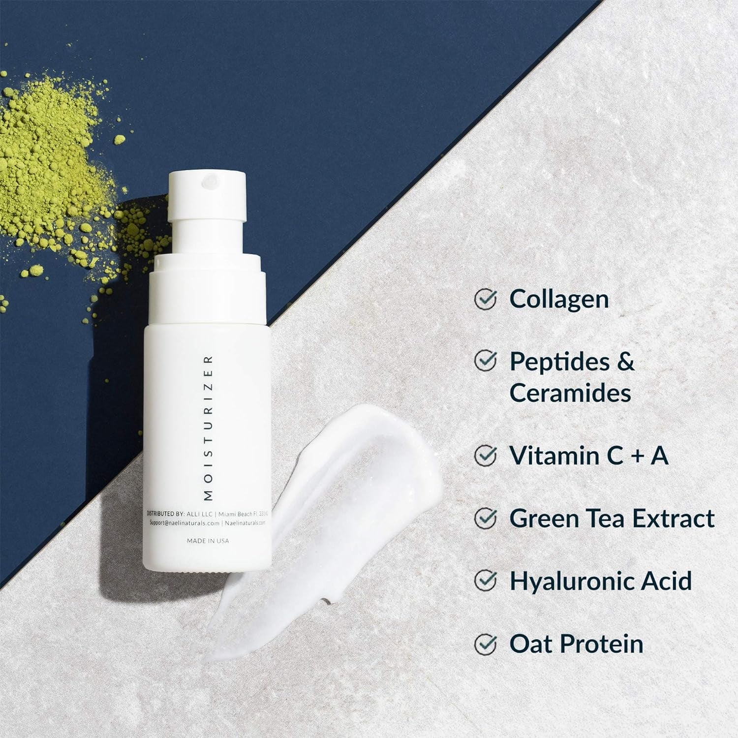 Face Moisturizer with SPF 30, anti Aging Collagen & Peptide Cream, Reduces Wrinkles - Lightweight Skin Hydration with Hyaluronic Acid, Paraben Free & Non-Comedogenic Sunscreen, 1.4 Oz