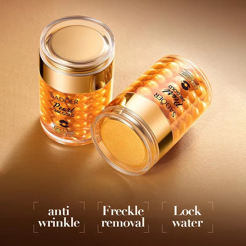 24K Golden Pearl Collagen Face Cream Moisturizing Brightening Hydrating Firming Facial Cream Face Skin Care Products