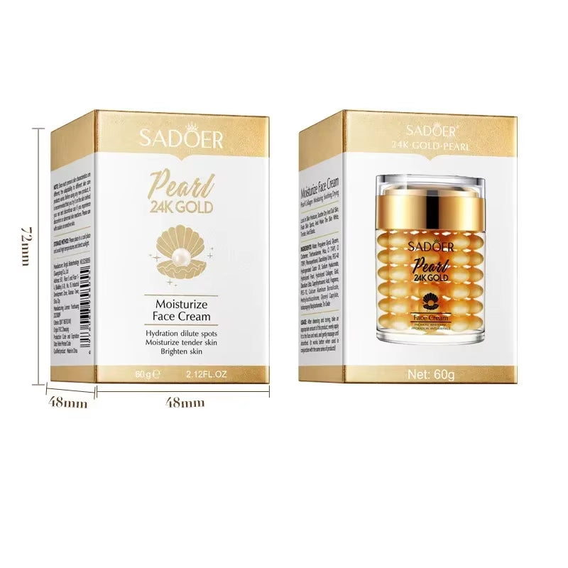 24K Golden Pearl Collagen Face Cream Moisturizing Brightening Hydrating Firming Facial Cream Face Skin Care Products